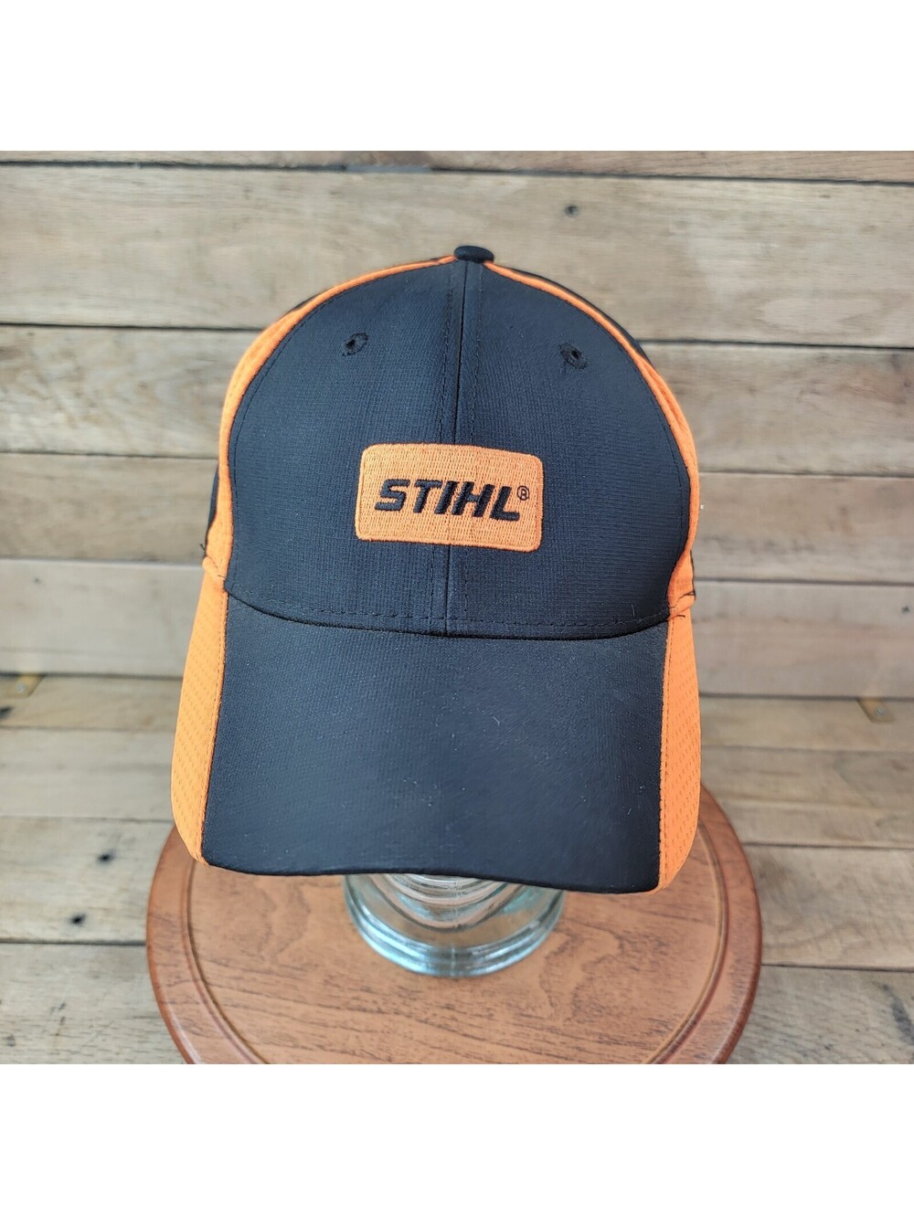 STIHL Outfitters Apparel Hat Black Orange Adjustable Strap Cap Chainsaw